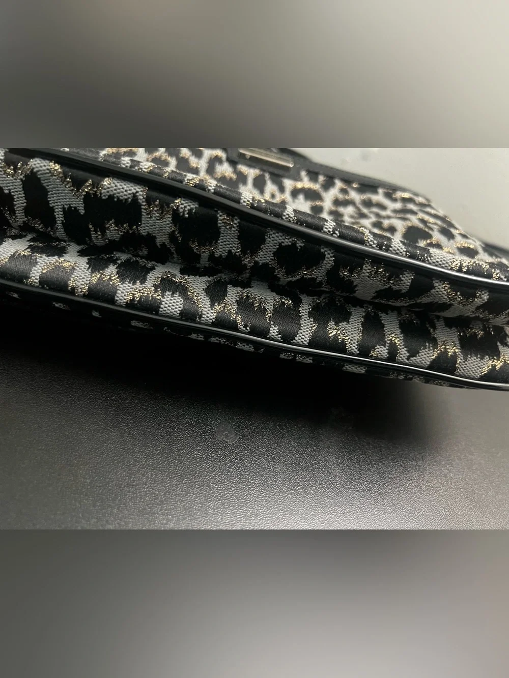 Nine West Leopard Animal Print Crossbody Double Zip Pockets